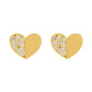 Earring Diamante Half Heart