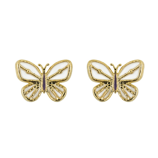 Earring Epoxy Butterfly White